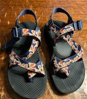 Chaco Sandals Womens 7M Navy Orange Spray Rhubarb Z/Cloud 2 J105546 Hiking