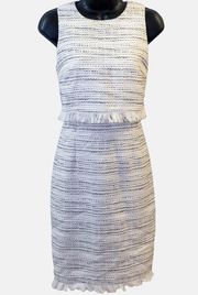 Paris White Tweed Sheath Dress