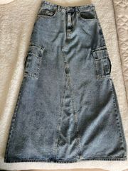 Cargo Denim Skirt