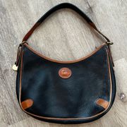 Vintage Dooney & Bourke Black Pebbled Leather Shoulder Bag Purse