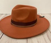 Altar'd State Double Band Wide Brim Hat in Rust NWT