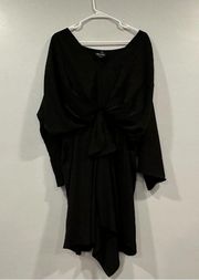 City Chic Whirlpool Long Sleeve Mini Dress Black 12