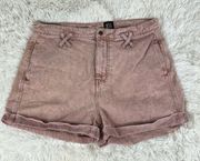 BDG Urban Outfitters Rose Pink Acid Wash High Waisted Cuffed Shorts Size 28