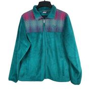 Fila Teal Green Full Zip 90s Design Fleece Shirt/Jacket Shacket M