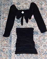 New! Women 2pc black skirt set size small