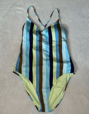 Striped Strappy Back One Piece