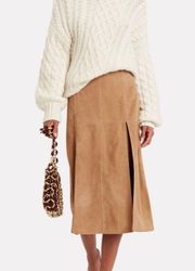 Intermix Esther midi tan suede skirt sz 2