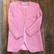 Vintage pink 1980s Diane Von Furstenberg womens long blazer sport coat