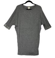 Haute Hippie Womens Size S Scoop Neck Tunic Dress Gray Jersey Rhinestone Sleeve