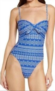 Robin Piccone one piece swimsuit blue pattern size 10