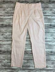 Express Women's Paperbag Linen Tapered Leg Ankle Pants Pale Pink 10R 10 Regular