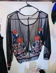 Beautiful embroidered mesh blouse 