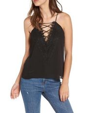 Black Lace Up Cami