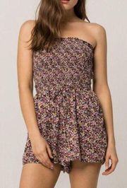 Band of gypsies floral strapless romper size medium