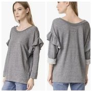 Current Elliott The Ruffle Sweatshirt Size 1 Small S Gray