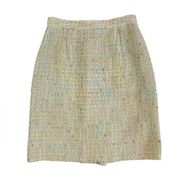 Ungaro Solo Donna Paris Wool Flax Silk Blend Tweed Skirt