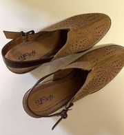 Euro Soft Faux Suede Brown Sling Mules Size 10M