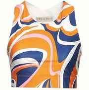 Abstract Printed Sleeveless Sports Top In multicolored M