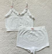 Coquette White Textured Two Piece Set 