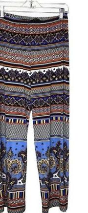 Melissa Paige Pants Womens Large Multicolored Mixed Print Pull On Casual