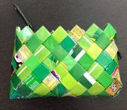 GREEN CANDY WRAPPER ZIPPER MINI WALLET