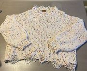 POL Speckled Distressed Sweater size M Easter Spring  Women's Oversized