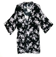 Spiritual Gangster Maya Black Floral Kimono Robe