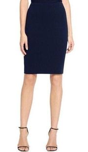 St John Collection Basics Navy Blue Santana Knit Pencil Skirt Size 4