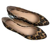 Old Navy Navy Pointy Faux- Suede Animal Print Flats Sz 7