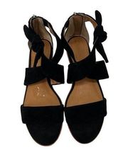 Corso Como Rasque Black Wedge Sandal Heel Zipper