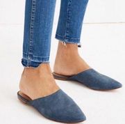 Madewell Remi Mules in Blue Stamped Lizard leather women’s size 9.5 US