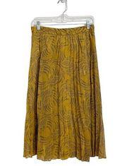 Ann Taylor Gold Floral Shell Peasant Pleated Skirt Sz 4