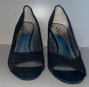 Navy Blue Sparkle Heel