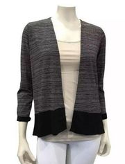 J. Jill Wearever Collection Knit Stretchy Open-Front Cardigan Color‎ block