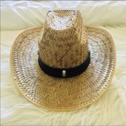 Wicker straw Cowgirl hat