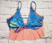 NEW Peyton & Parker Women's Size X-Small Tropical Print Bikini Swimsuit Top