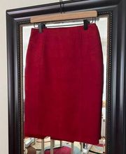 Marc New York Suede Pencil Skirt Red Size XS