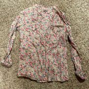 Motherhood Maternity button up floral maternity shirt size M