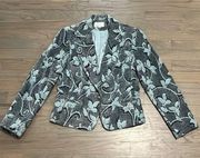 ALBERTO Makali Blue Tapestry Floral Blazer. Size 6