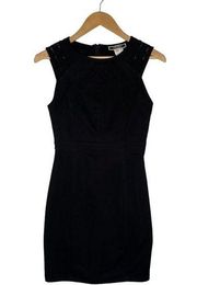 Nikibiki Womens Small Career Dress Sheath Sleeveless Round Neck LBD Black