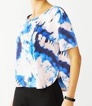 Tie Dye Cross Back Drop Shoulder Tee