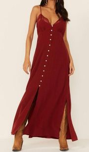 Henna Gabriella Button Front Slip Maxi Dress