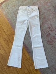 WHITE  MINI FLARE JEANS