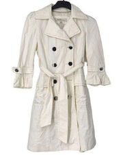 LAUNDRY BY DESIGN CREAM GIRLY INVESTIGATOR TRENCH COAT WMNS S HAS FLAWS