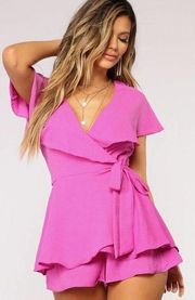 DO + BE Got My Ruffles On Your Mind Romper - Orchid SZ M