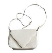 White Crossbody Bag with Gold Chain