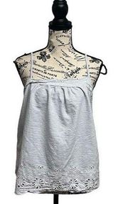 Tabitha Webb Sleepwear Womens Blue Sleeveless Striped Cotton Lace Hem Cami  XL