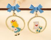 “Alice In Wonderland” Themed Drop Earrings