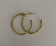 Large Brushed Gold Plated Hoops