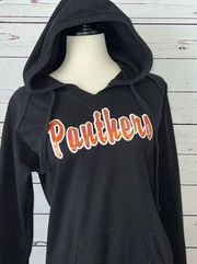 Panthers hooded sweatshirt hoodie Large Pennant Sportswear spell out black